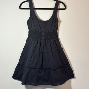 Urban Outfitters Navy Blue Sun Dress EXTRA SMALL-TP 100% Cotton. Button Detail